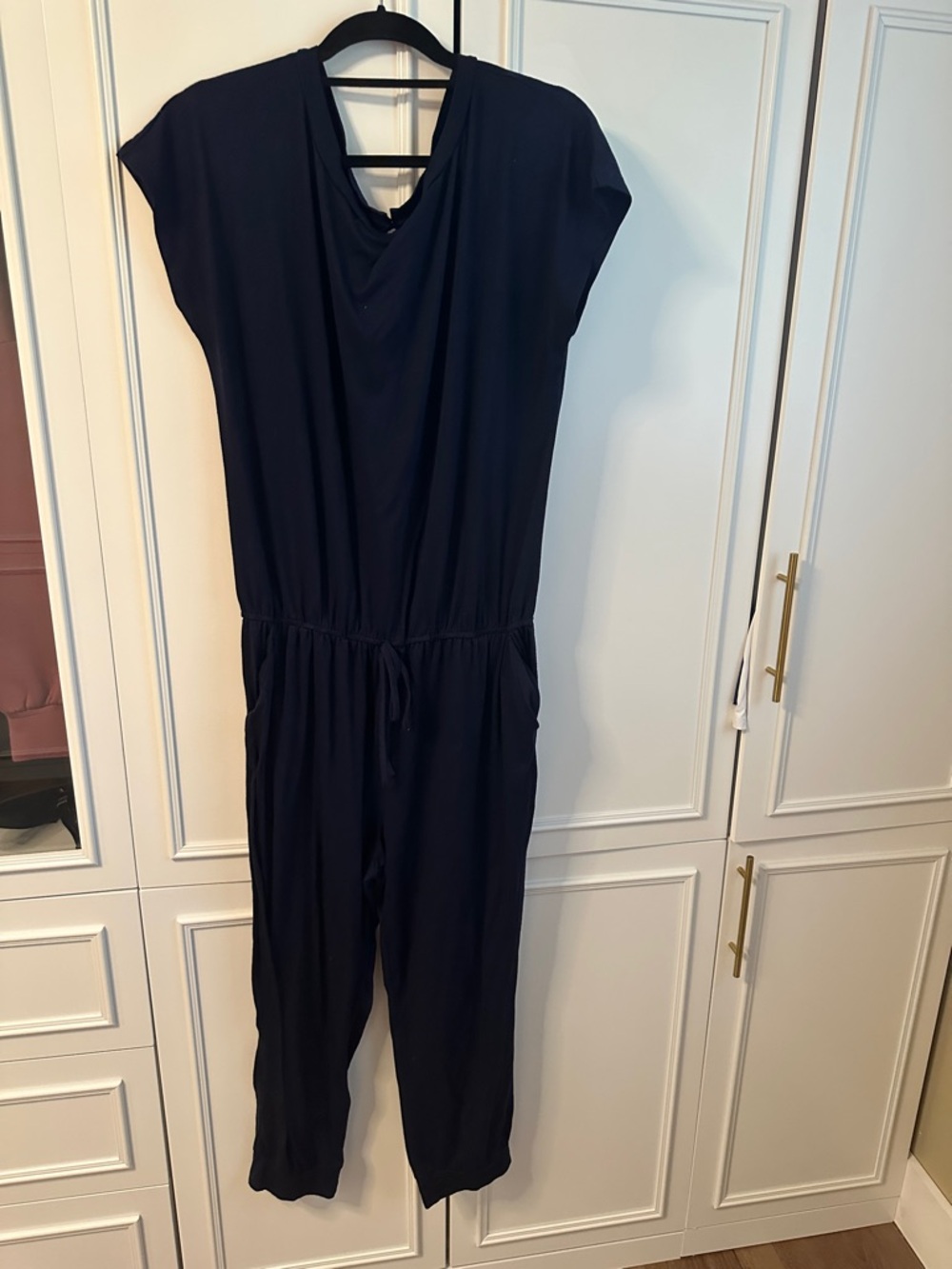 Navy Short-sleeved Jumpsuit